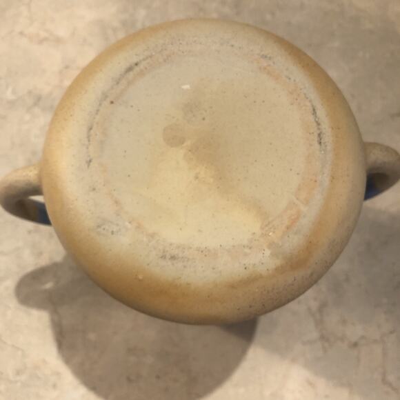 Mediterranean Blue Vase World Traveler Collection Ocean Stoneware Double Handle - Picture 6 of 6